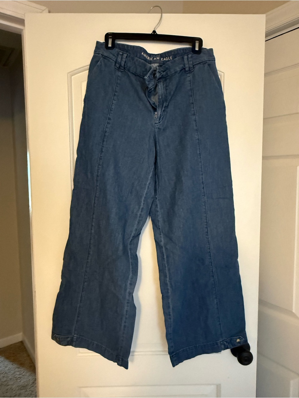 American Eagle Outfitters Indigo Wide-Leg Tie Waist Jeans